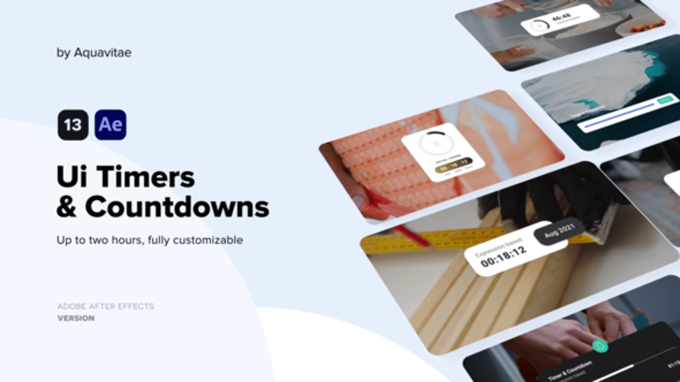 Customizable Digital Timers and Countdown UI Elements, Elements ft. UI ...