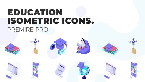Education - MOGRT Isometric Icons