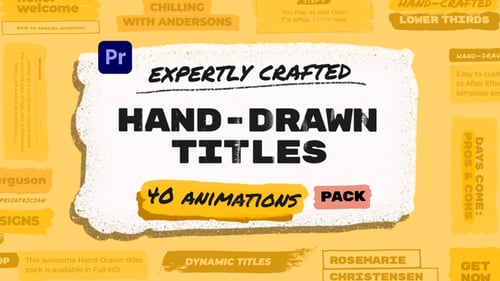 Animated Hand-Drawn Brush Stroke Titles and Lower Thirds Pack