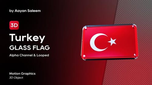 Glossy 3D Rotating Turkey National Flag Animation