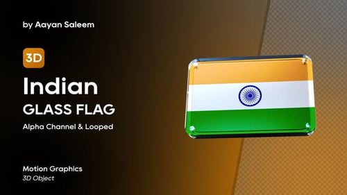 Animated Glossy Indian Flag Badge Loop