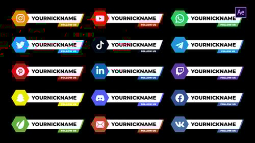 Flat Geometric Social Media Lower Thirds Pack