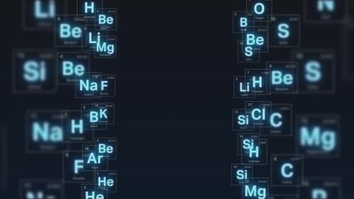 Animated Glowing Chemical Elements Background Loop