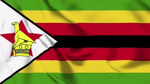 Realistic Waving Zimbabwe National Flag Loop Animation