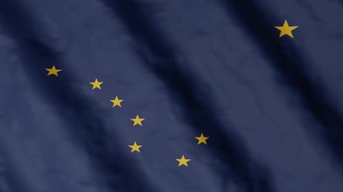 Realistic Alaska State Flag Waving Loop Animation