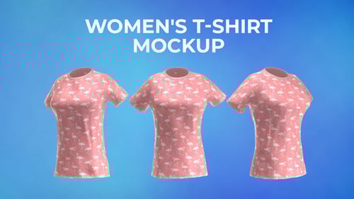 Animated Woman's T-Shirt Mockup for Apparel Design