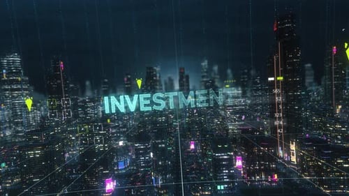 Digital Abstract Smart City Investment Title