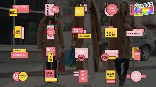 Animated Modern Sale Titles with Geometric Flat Design