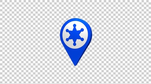 Police Station Map Pin Location Icon