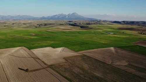 Scenic Aerial View of Rural Farmland