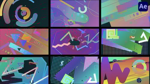 Dynamic Colorful Geometric Shape Transitions