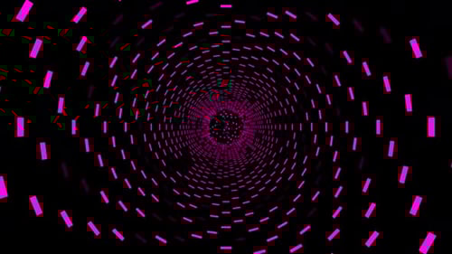Futuristic Pink Dashed Tunnel Travel Animation Loop