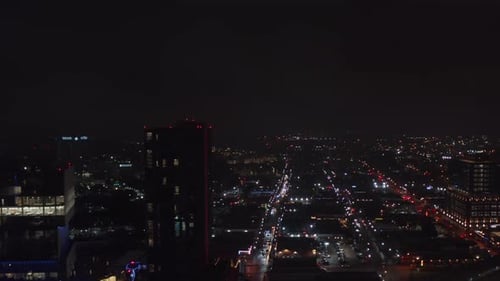Aerial Night City Scene