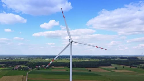 Drone Aerial View of Big Windmills
