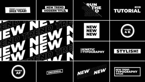 Dynamic Kinetic Typography Titles Pack for Modern Videos