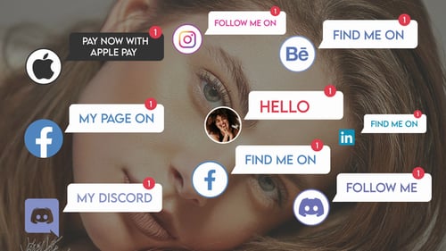 Animated Social Media Notification Pop-Up Message Bubbles