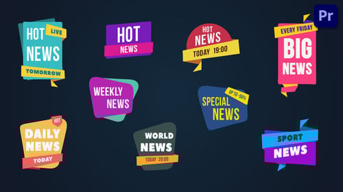 Colorful Fluid News Badge Animations