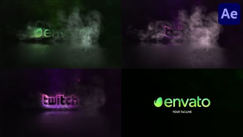 Dynamic Smoke and Glitch Logo Reveal