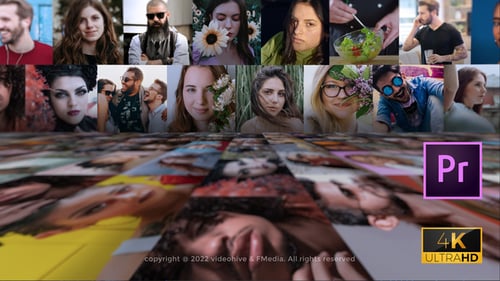 Dynamic Photo Grid Logo Reveal Opener