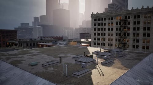 Edificios de piedra art déco en la ciudad de Chicago