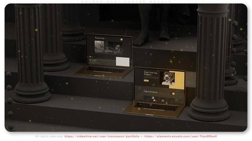 Golden Dust Laptop Mockup