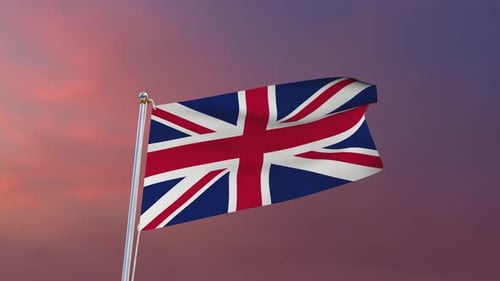 Waving United Kingdom Flag Motion Background