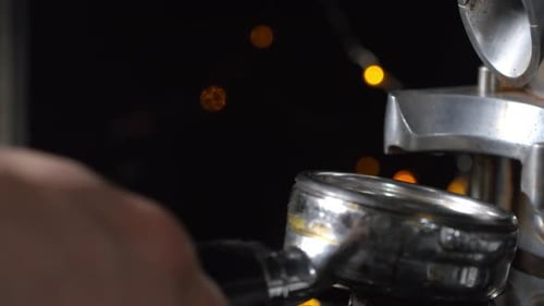 Grinding Fresh Coffee for Rich Espresso Drink