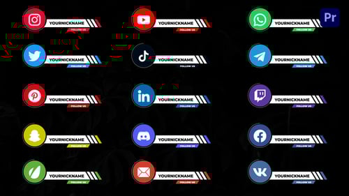 Modern Social Media Lower Thirds Animations