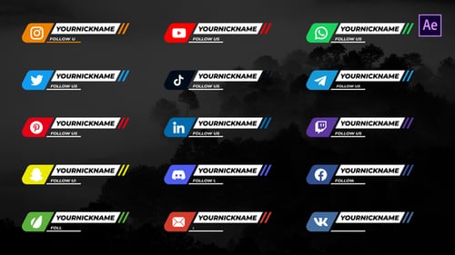 Modern Social Media Lower Thirds Animated Pack