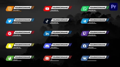 Dynamic Social Media Lower Thirds Pack for Premiere Pro