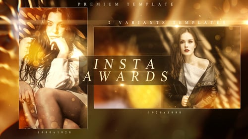 Elegant Golden Awards Slideshow with Shimmering Particles