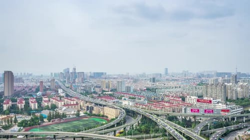 Time lapse of cityscape in nanjing city
