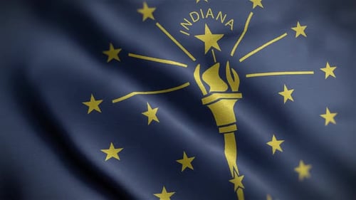 Realistic Waving Indiana State Flag Animation Loop