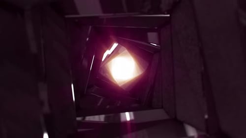 Abstract flight into emptiness tunnel rotation animation.