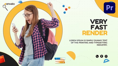 Clean School Presentation with Animated Graphics and Placeholders