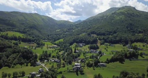 Aerial View of Mountain Panorama