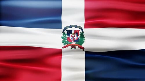 Dominican Republic Flag Waving Animation Loop