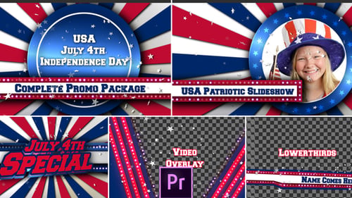 Pacote promocional USA Patriotic Broadcast de 4 de julho - Premiere Pro