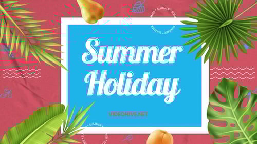 Summer Holiday Slideshow with Tropical Leaf Animations