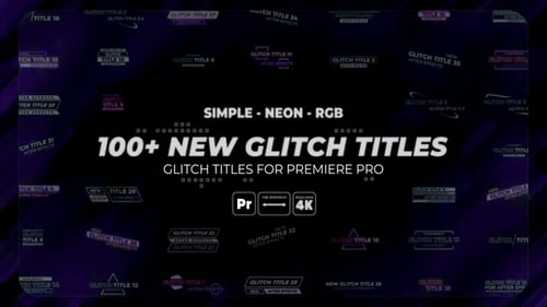100+ Glitch Title Mogrts | Simple | Neon | RGB