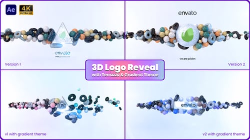 Dynamic 3D Logo Reveal with Textured Particles and Abstract Shapes