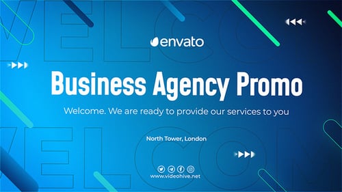Modern Business Agency Promo with Geometric Graphics