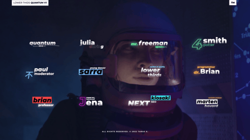 Dynamic Modern Lower Thirds with Neon Kinetic Typography