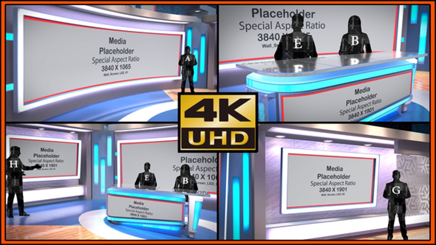 Virtual Studio Set - S08, Broadcast Packages ft. virtual studio & news ...