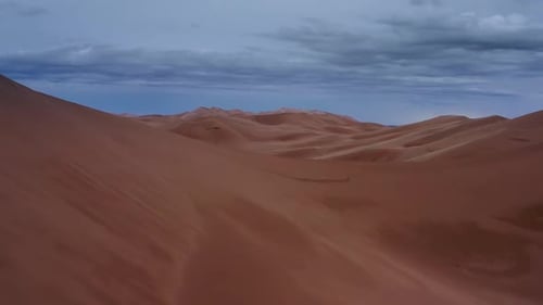 Aerial View of Sand Dunes in Gobi Desert Mongolia