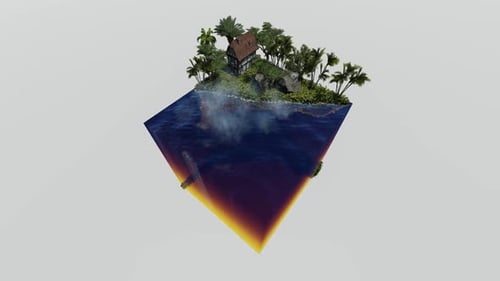 Rural beach isometric
