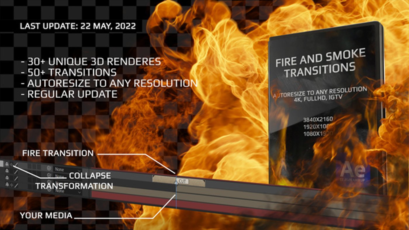 Dynamic Fire and Smoke Video Transition Effects, Elements ft. fire ...