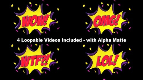 Comic Book Exclamation Pop-Up Text Reveals Pack