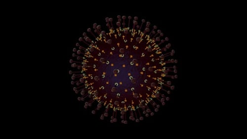 3D Animated Virus Particle Rotation