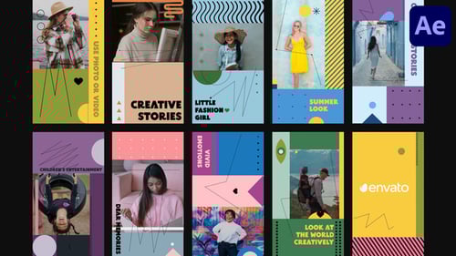 Colorful Bright Stories for After Effects